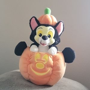 Disney Plush-Halloween Figaro In A Mickey Pumpkin